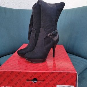 Guess Boots Black Multi fabric Size 6 1/2